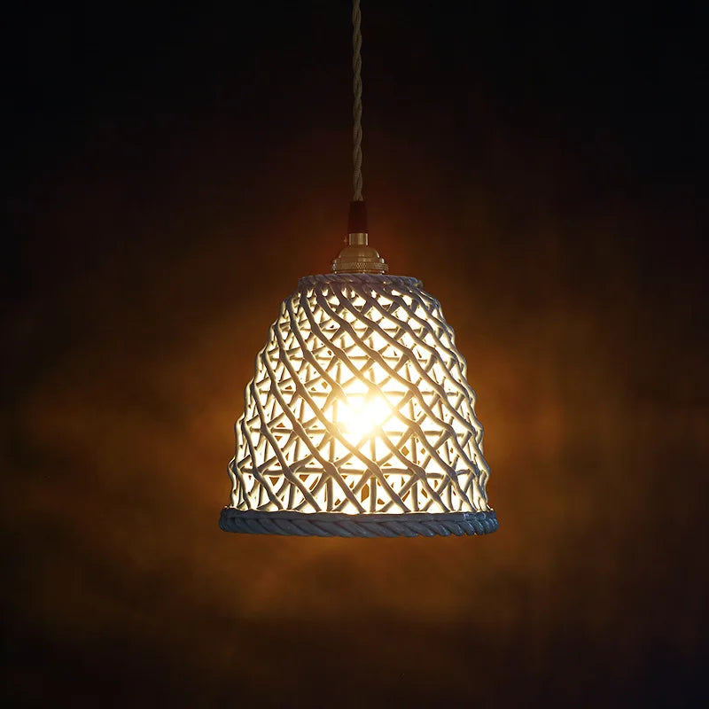 Suspension LED Blanc en Céramique - Style Nordique Moderne - Cuivre Suspension Lampe