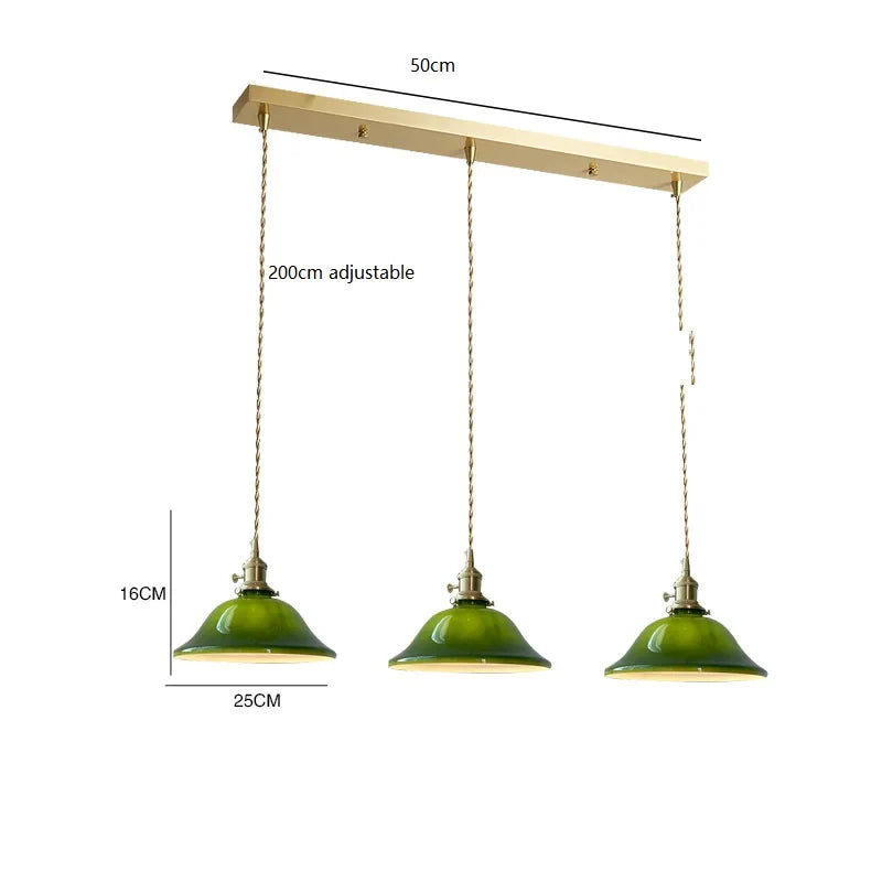 Suspension Vintage Américaine en Cuivre Bois Verre Edison