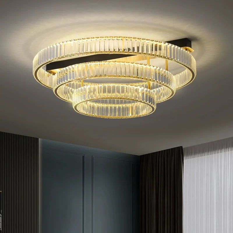 Plafonnier de Luxe en Cuivre et Cristal - Lampara de Techo 2024