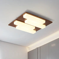 Plafonnier LED Bois Véritable Moderne - 4/6/9 Têtes Luminaire Intérieur