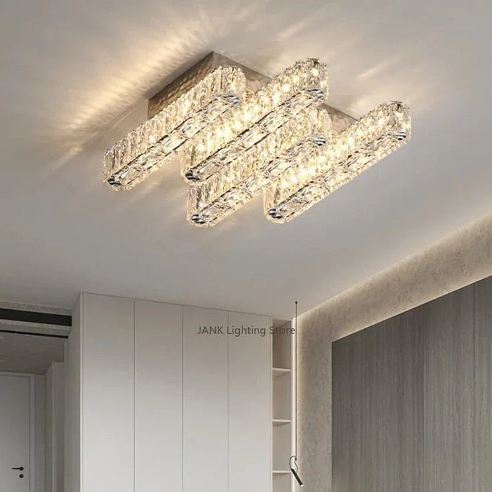 Lustre Moderne en Cristal K9 LED Dimmable pour Maison