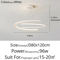 Lustre moderne nordique à anneaux pour restaurant
