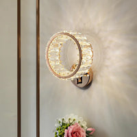 Applique murale LED ronde de luxe en cristal - Édition 2024