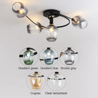 Lustre suspendu en verre moléculaire pour un éclairage LED nordique dans la maison