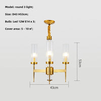 Lustre Noble en Métal Or et Verre LED