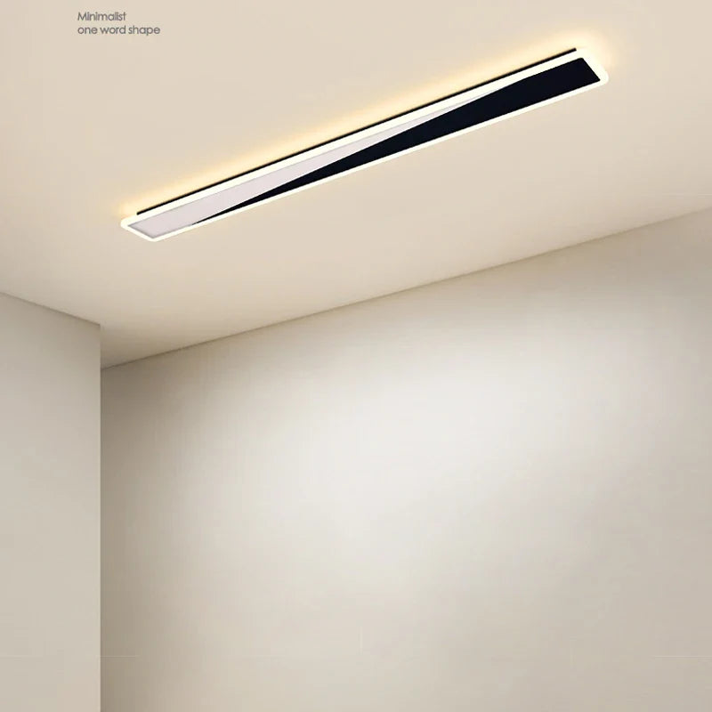 Lustre Minimaliste Nordique avec Bande Longue et Touche Créative