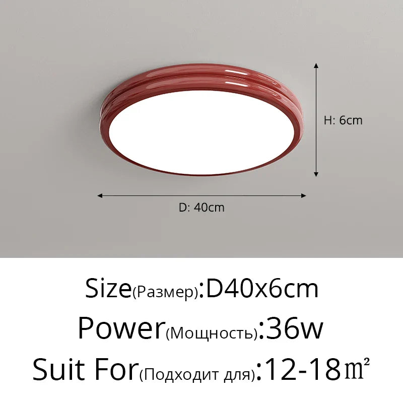 Plafonnier rond minimaliste LED pour éclairage intérieur