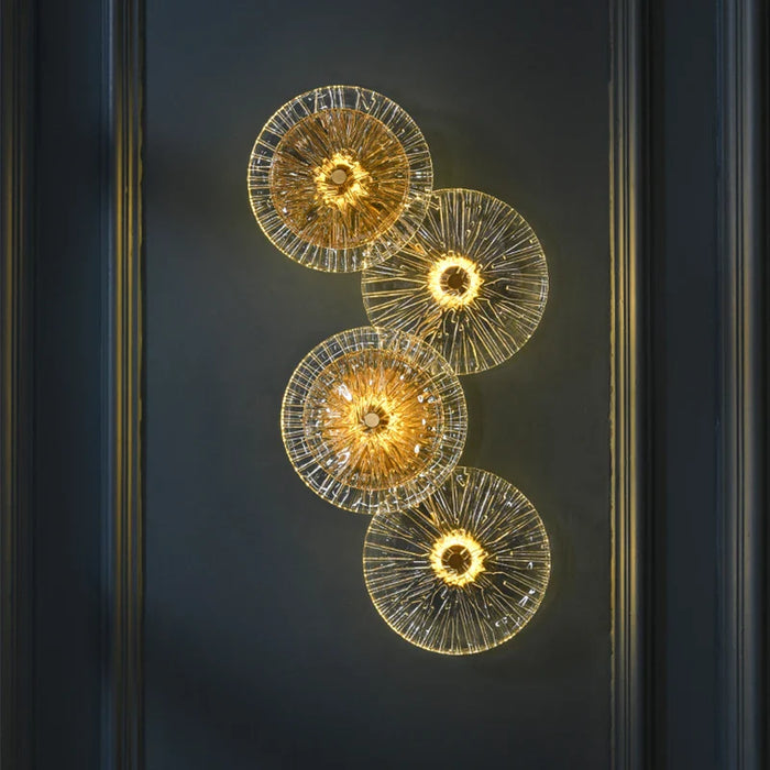 Applique murale ronde moderne en cristal avec LED intégrées