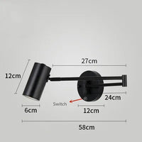 Applique murale LED SwingLight : bras télescopique, interrupteur intégré, design intérieur unique