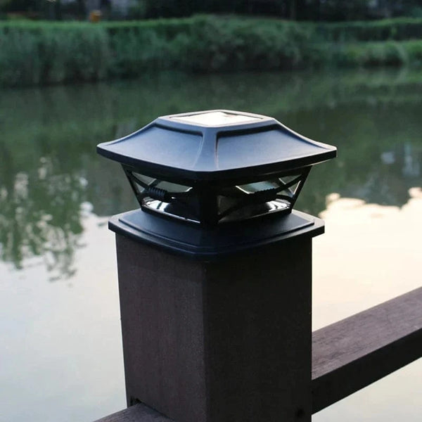 Lampe poteau solaire pour poteaux en bois 4X4, blanc chaud