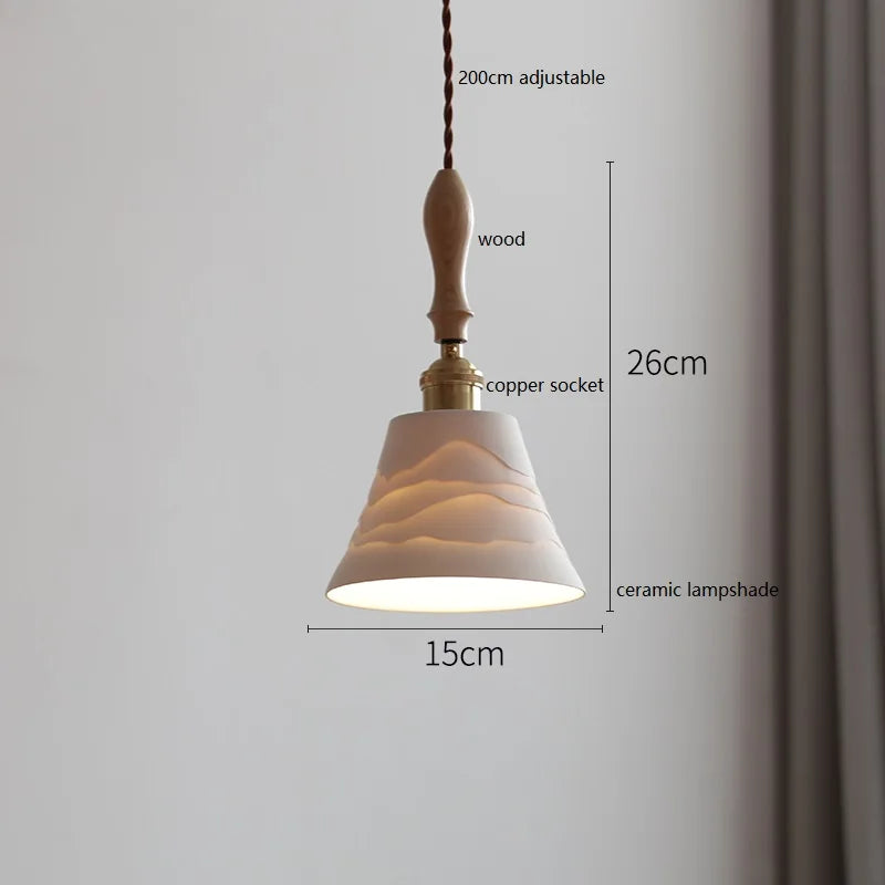 Suspension céramique fleur LED nordique moderne
