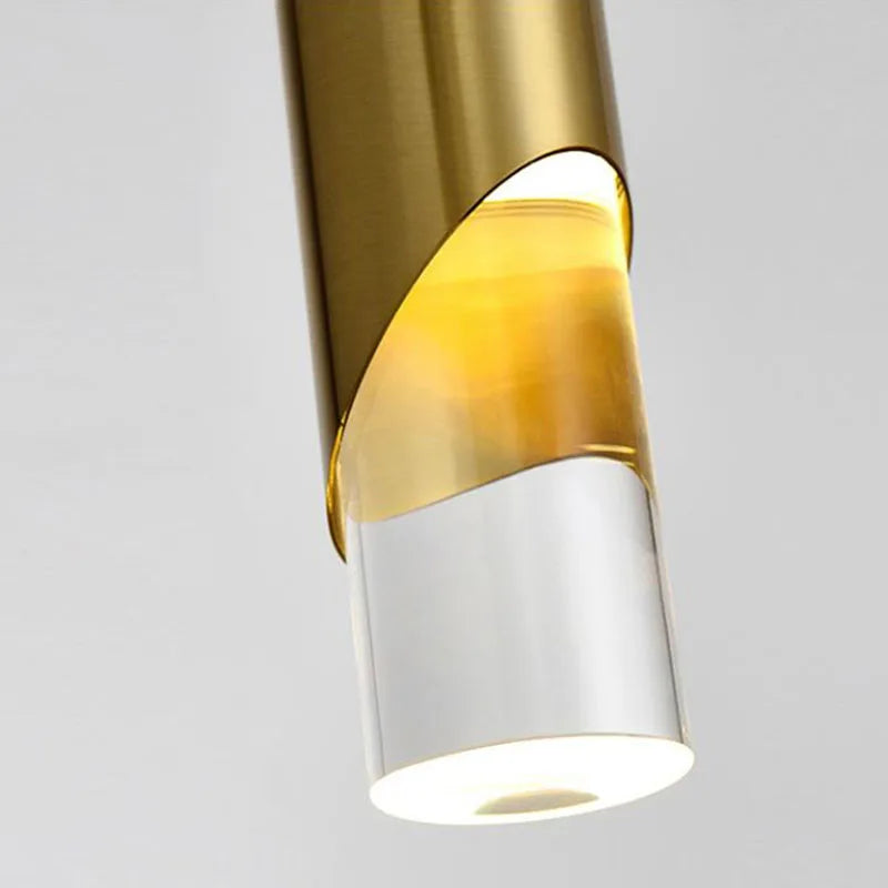 Lustre LED Minimaliste Luxueux en Fer et Cristal
