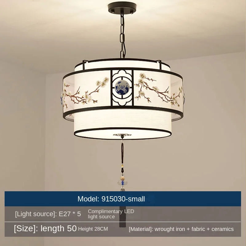 Lustre rétro rond pour restaurant chinois : Lampe suspendue créative de la nouvelle collection orientale