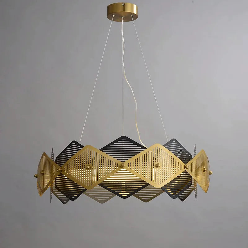 Lustre post-moderne en acier inoxydable avec lampe LED minimalist italienne.