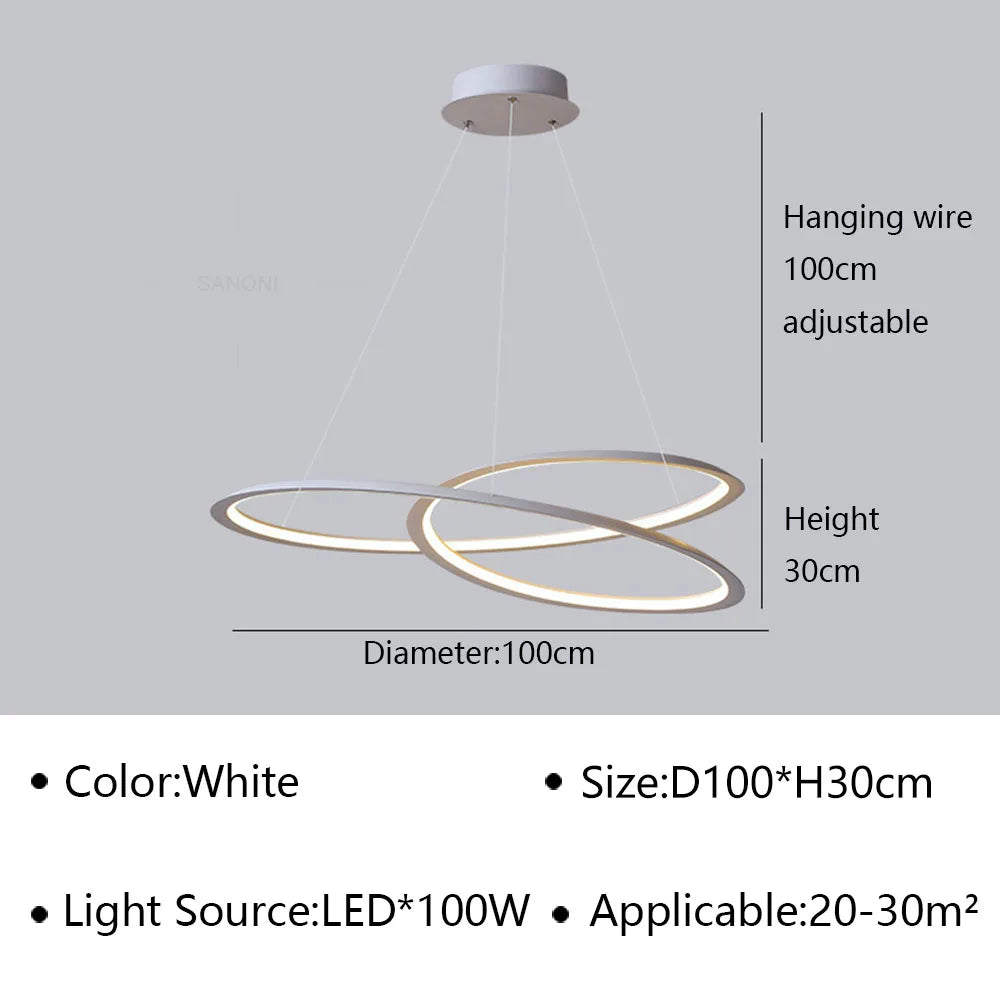 Lustre LED suspendu au design contemporain