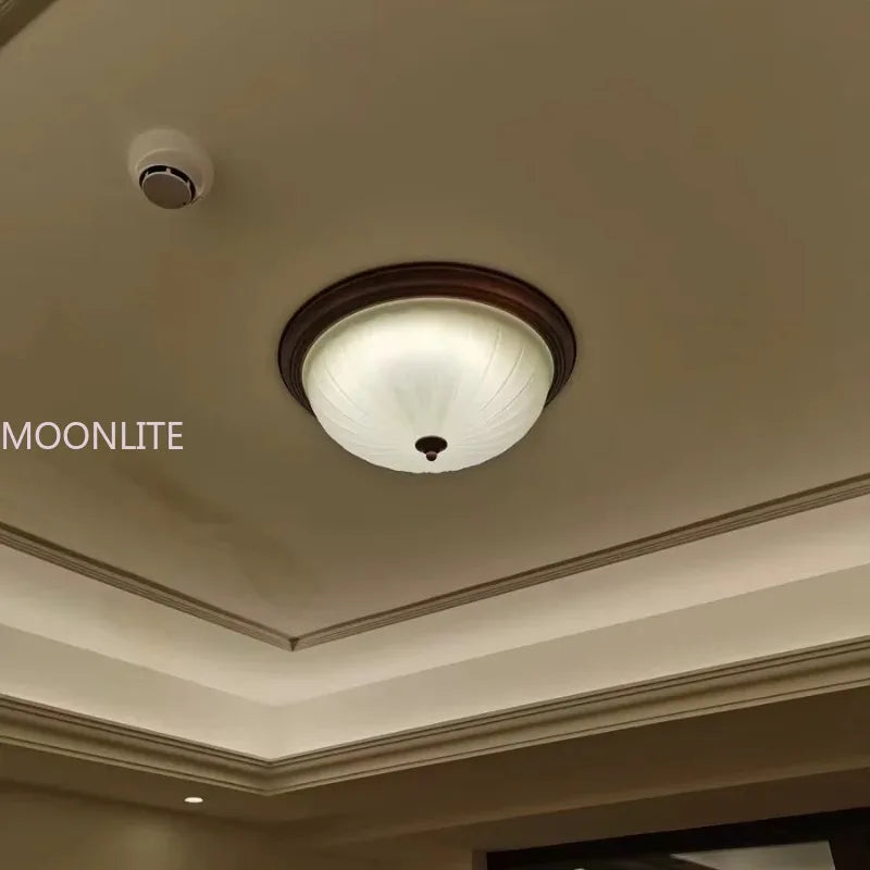 Plafonnier LUMIÈRE D'AMBIANCE LED rond or/noir/Bronze pour couloir salon cuisine