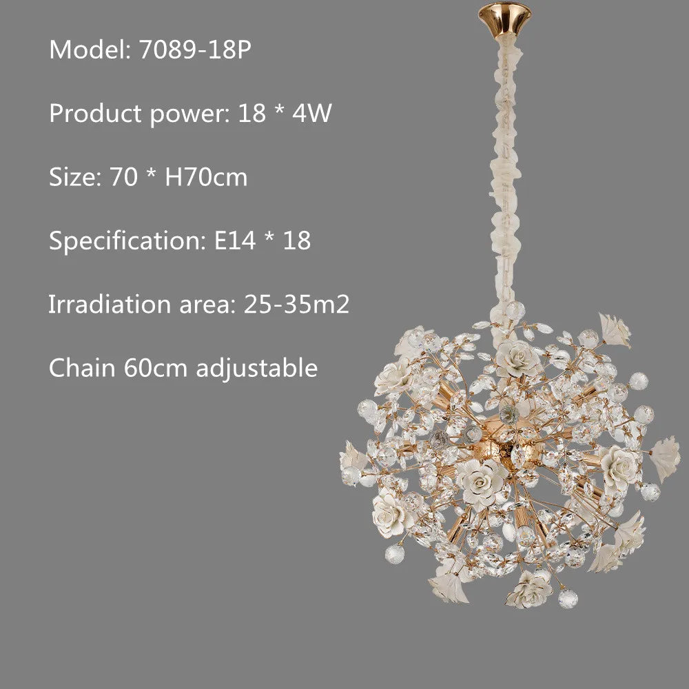 Lustre céramique blanc - Collection Fleurs