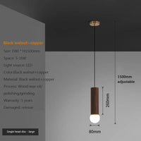 Lustre Chinois en Noyer avec Barre de Suspension