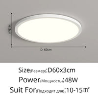 Plafonnier LED Ultra-mince Rectangulaire Minimaliste Scandinave Moderne en Acrylique