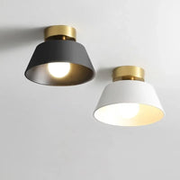 Plafonnier LED rétro en fer rond avec abat-jour - Style Vintage