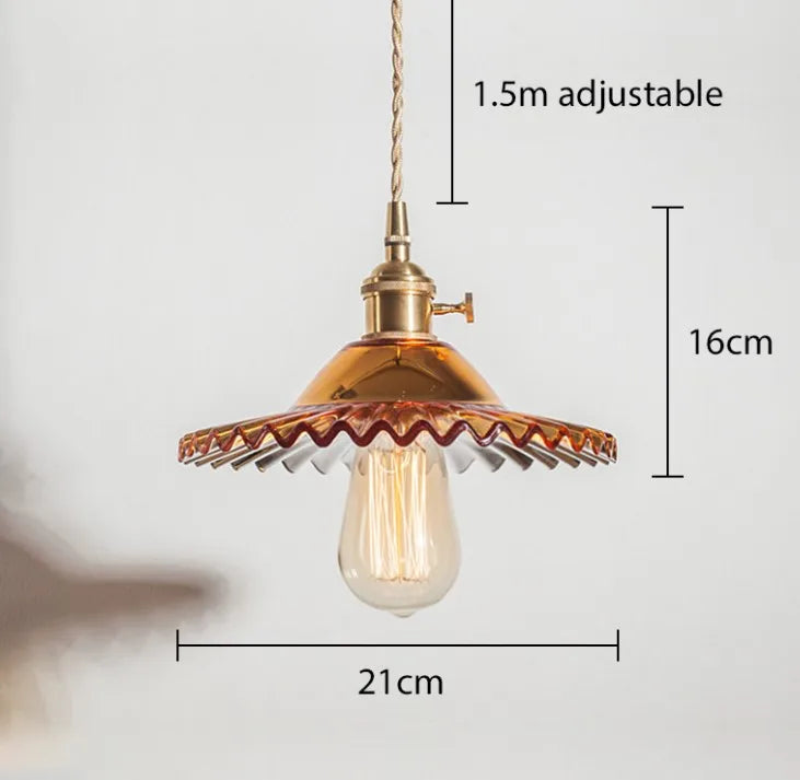 Suspension conique en verre contemporaine Edison.