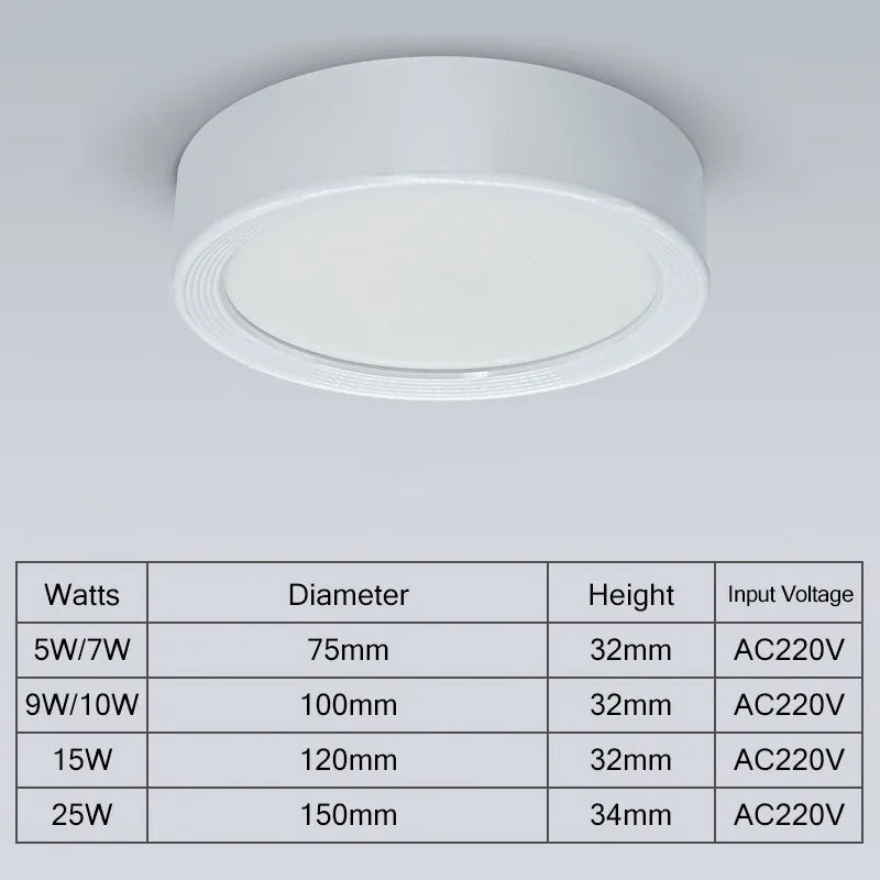 Mini LED Plafonnier Dimmable en Grain de Bois - Éclairage de Surface