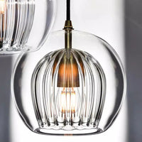 Suspension LED en verre au design nordique - Gris fumé influence scandinave