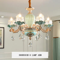 Lustre de luxe moderne européen rétro en cristal et céramique