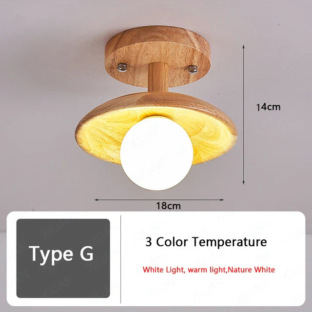 Plafonnier nordique en bois - Illuminaire LED