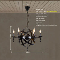 Lustre Loft Américain en Métal Rétro Rustique
