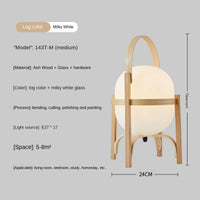 Lampe de bureau LED nordique en bois nordique
