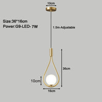Suspension LED design pour intérieur avec cordon G9