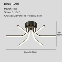 Plafonnier LED en cuivre au design contemporain