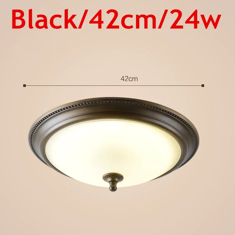 Plafonnier LUMIÈRE D'AMBIANCE LED rond or/noir/Bronze pour couloir salon cuisine