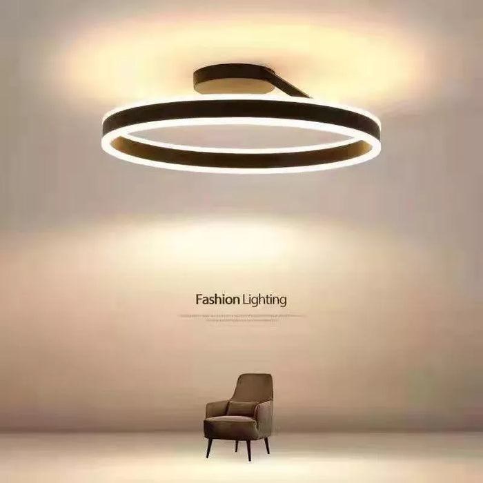 Lustre nordique LED anneau réglable pour suspension lumineuse décoratif.