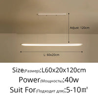 Lustre Moderne Nordique Rectangulaire LED pour Bar