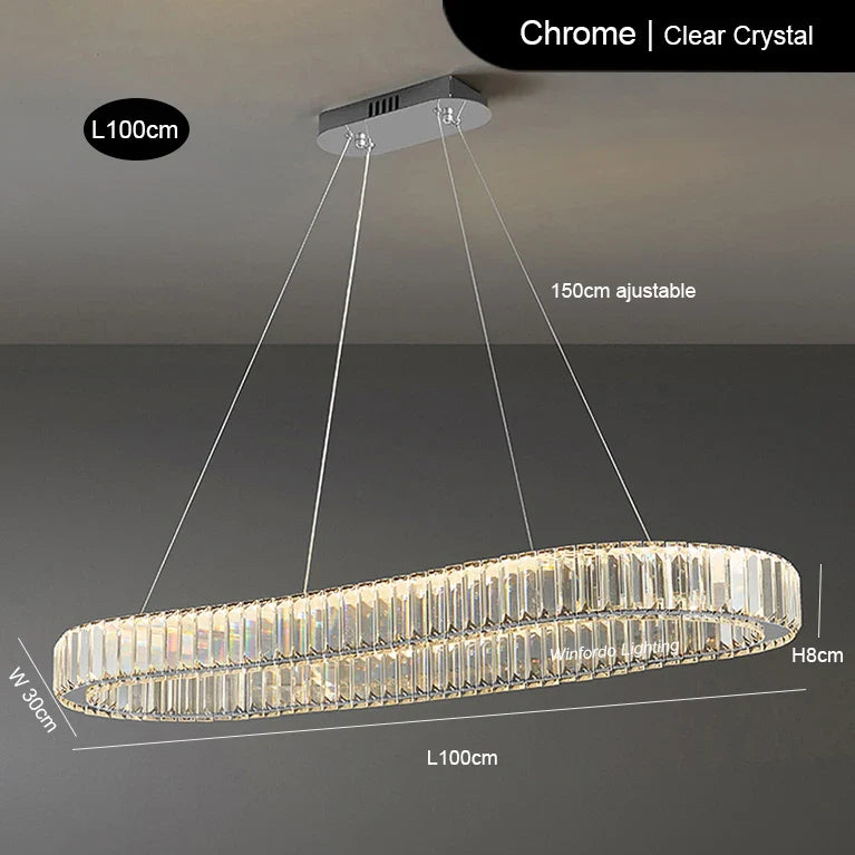 Suspension ovale en cristal de luxe - Collection Prestige