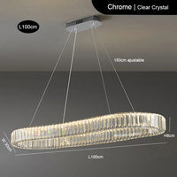 Suspension ovale en cristal de luxe - Collection Prestige