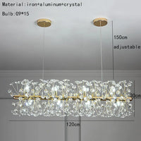 Lustre LED en cristal clair Pissenlit pour Hôtel de Luxe