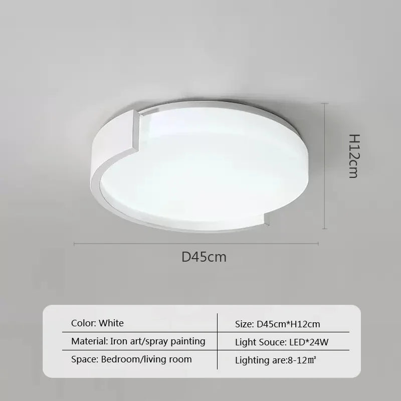 Plafonnier LED nordique rond pour chambre à coucher et salon
