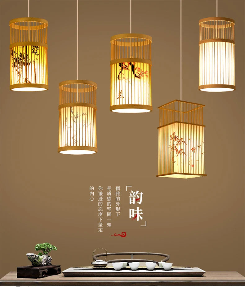Suspension nordique en bambou contemporain