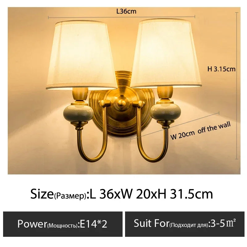 Applique murale LED de style européen pour hôtel de luxe