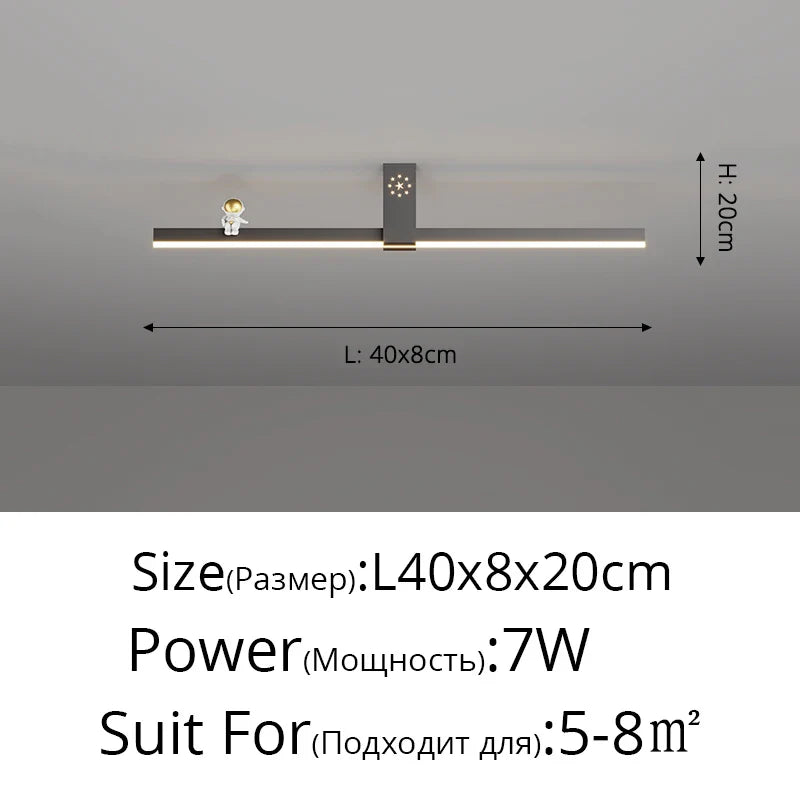 Lustre Nordique Minimaliste Bande LED Créative et Personnalisée
