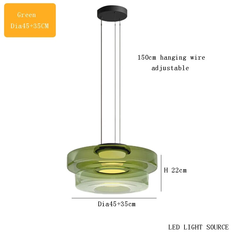 Lustre en verre italien minimaliste