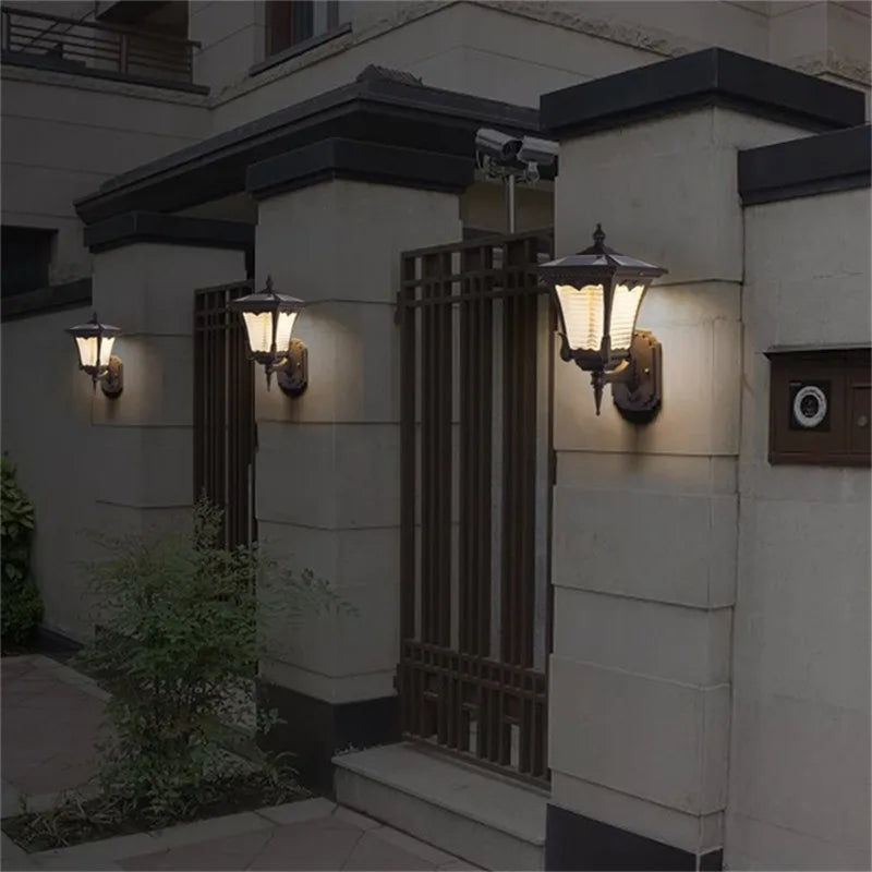 Applique murale solaire extérieur luminaire moderne LED étanche pour Patio, cour, porche, balcon, cour, Villa, allée