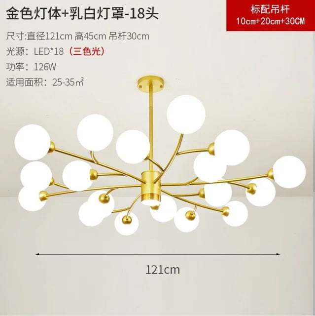Lustre Nordique en Verre LED pour une Décoration de Cuisine Moderne