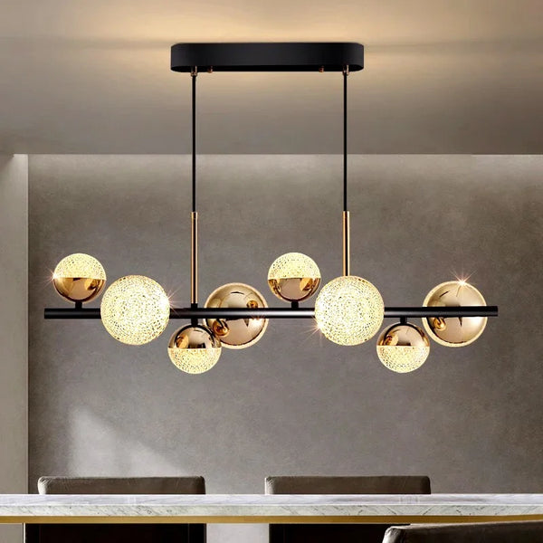 Lustre Moderne en Verre LED pour Déco Intérieure