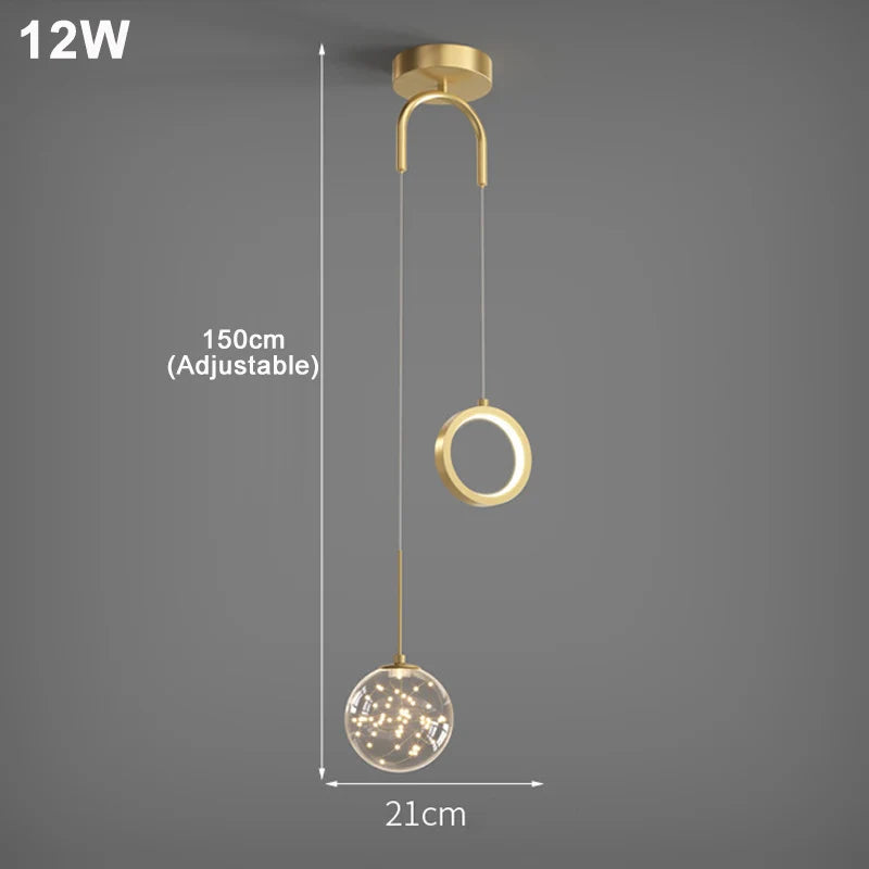Lustre LED en cristal de luxe nordique - Éclat Brillant