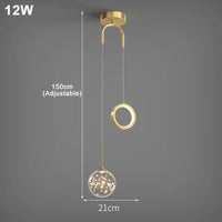 Lustre LED en cristal de luxe nordique - Éclat Brillant