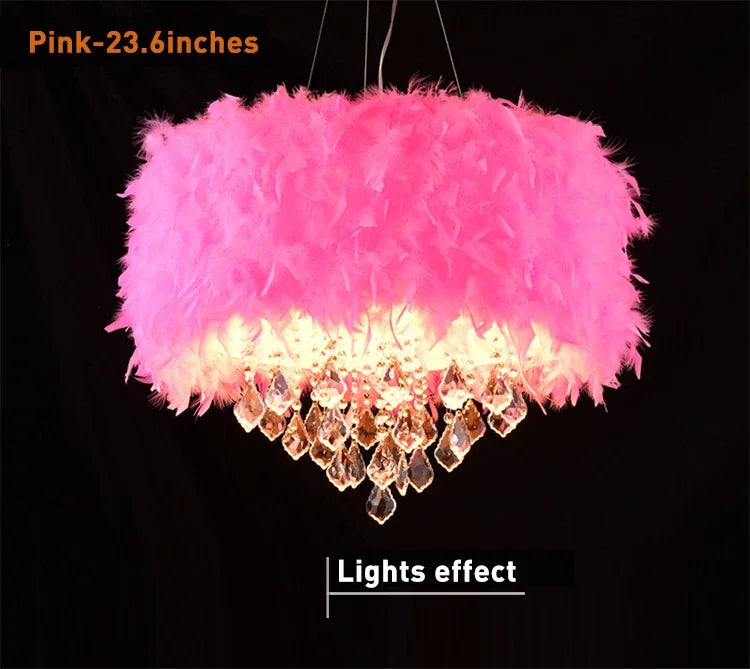 Lustre Plume LED Créatif et Romantique